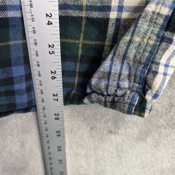 Mens Hobbs Creek Blue Green Plaid Button Up Long Sleeve 100% Cotton Size XL - Picture 6 of 7